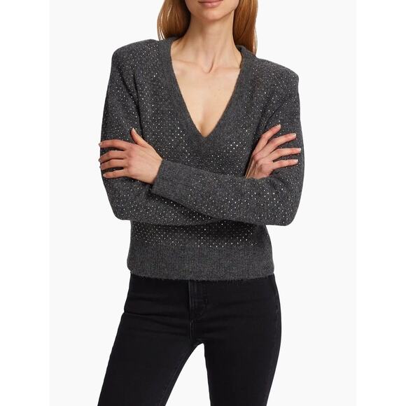Veronica Beard Pablah Embellished V-Neck Sweater Large $500 - Picture 4 of 4